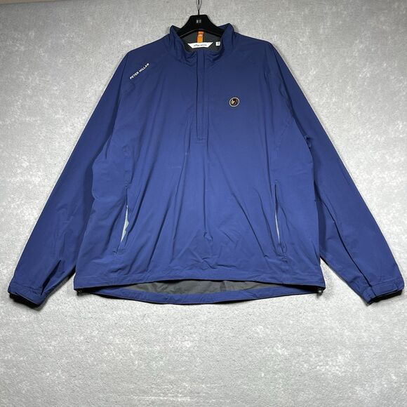 Peter Millar Jacket Mens Size XXL Blue Shield Half-Zip Jacket Long Sleeve - Picture 1 of 16